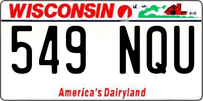 WI license plate 549NQU