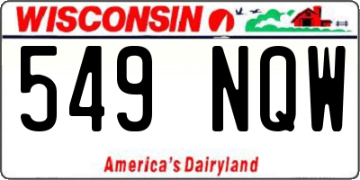 WI license plate 549NQW