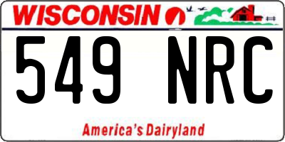 WI license plate 549NRC