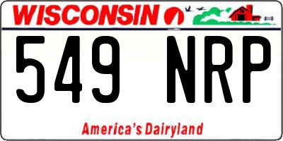 WI license plate 549NRP
