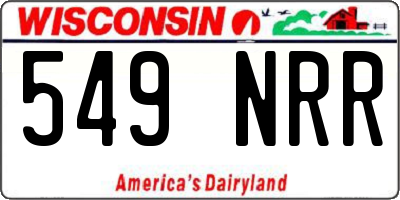 WI license plate 549NRR