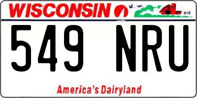 WI license plate 549NRU