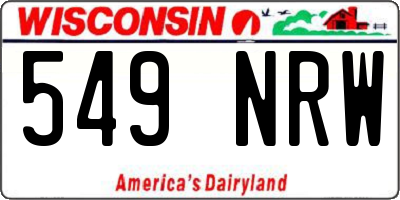 WI license plate 549NRW