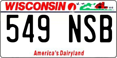 WI license plate 549NSB