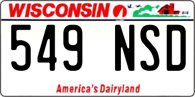 WI license plate 549NSD