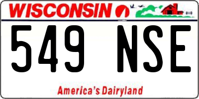 WI license plate 549NSE