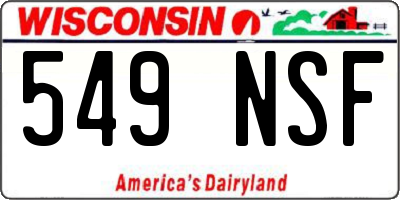 WI license plate 549NSF