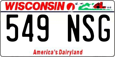 WI license plate 549NSG