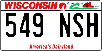 WI license plate 549NSH