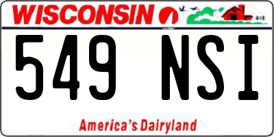 WI license plate 549NSI