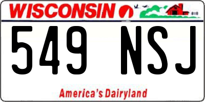 WI license plate 549NSJ