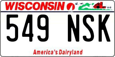 WI license plate 549NSK