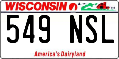 WI license plate 549NSL