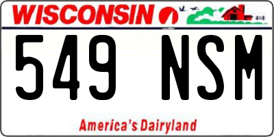 WI license plate 549NSM