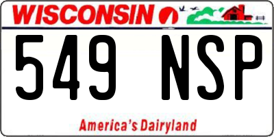 WI license plate 549NSP