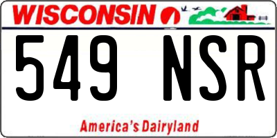 WI license plate 549NSR