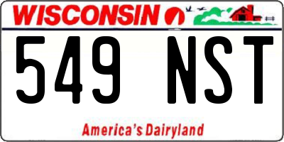 WI license plate 549NST