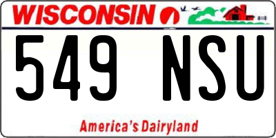 WI license plate 549NSU