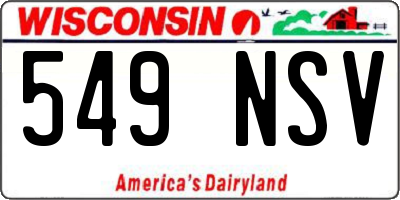 WI license plate 549NSV