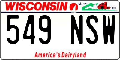 WI license plate 549NSW