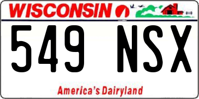 WI license plate 549NSX