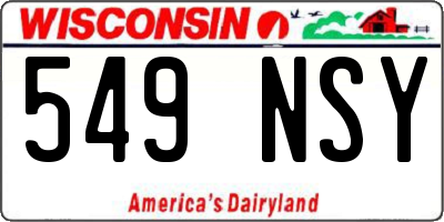 WI license plate 549NSY