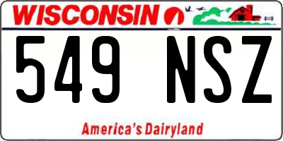 WI license plate 549NSZ