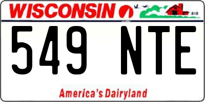 WI license plate 549NTE