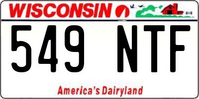 WI license plate 549NTF