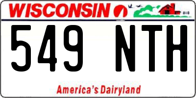 WI license plate 549NTH
