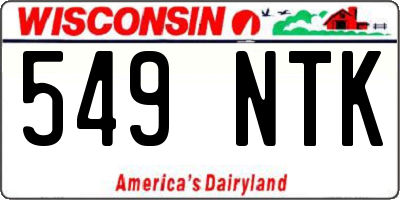 WI license plate 549NTK