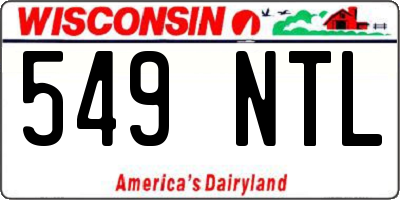 WI license plate 549NTL
