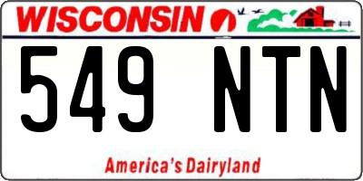 WI license plate 549NTN