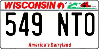 WI license plate 549NTO