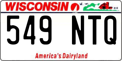 WI license plate 549NTQ