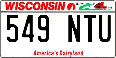 WI license plate 549NTU