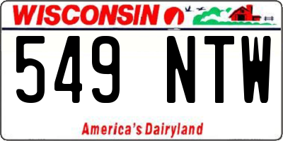 WI license plate 549NTW