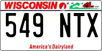 WI license plate 549NTX