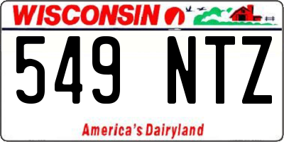 WI license plate 549NTZ