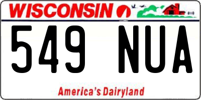WI license plate 549NUA