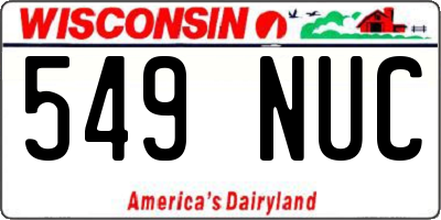 WI license plate 549NUC