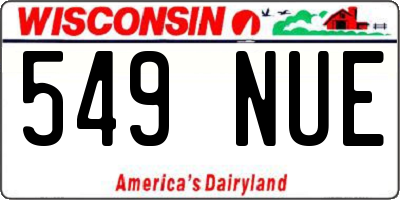 WI license plate 549NUE