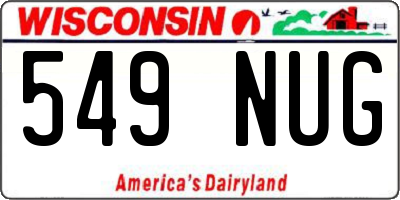 WI license plate 549NUG