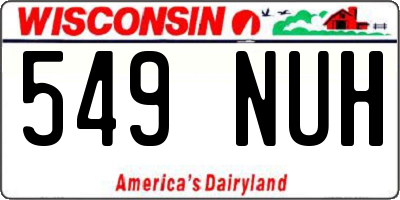 WI license plate 549NUH