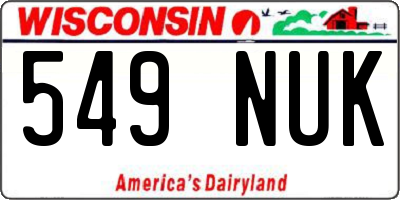 WI license plate 549NUK