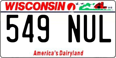 WI license plate 549NUL