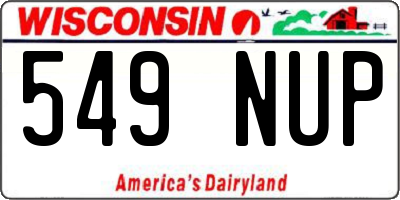 WI license plate 549NUP