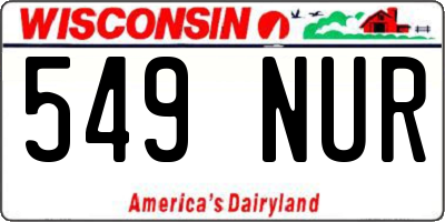 WI license plate 549NUR