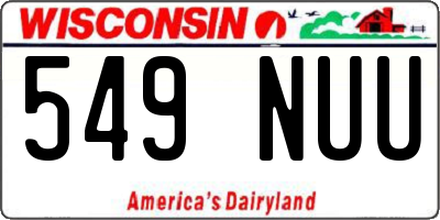 WI license plate 549NUU