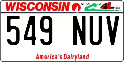 WI license plate 549NUV